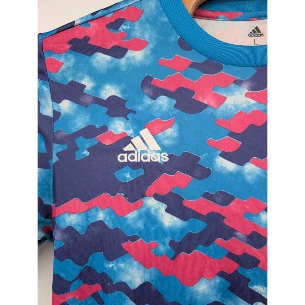 Adidas Real Madrid 21-22 Pre-Match Training Jersey Purple Pink Camo Men's‎ sz L
